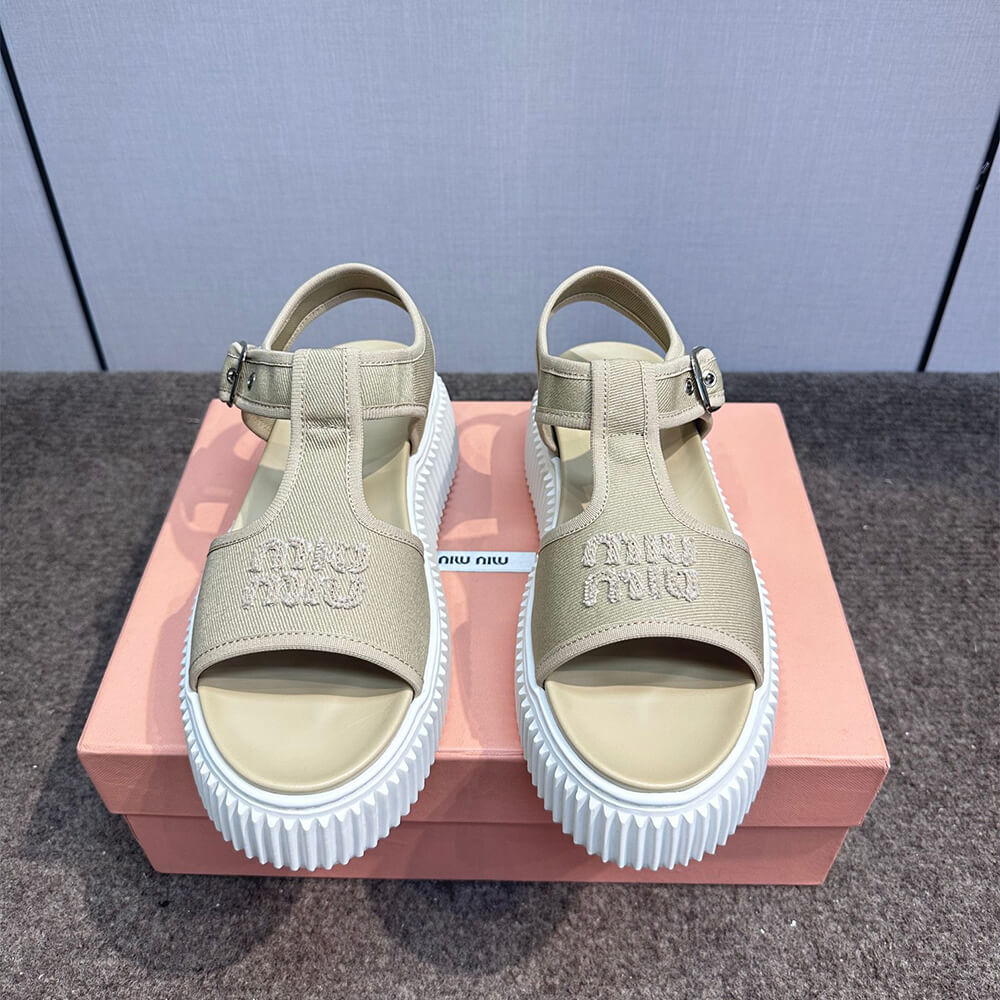 MiuMiu Denim flatform sandals