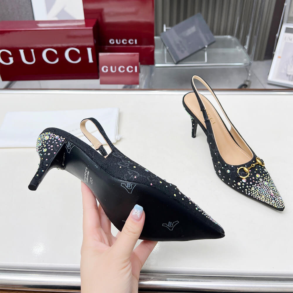 Gucci Women s slingback pump with crystal Horsebit