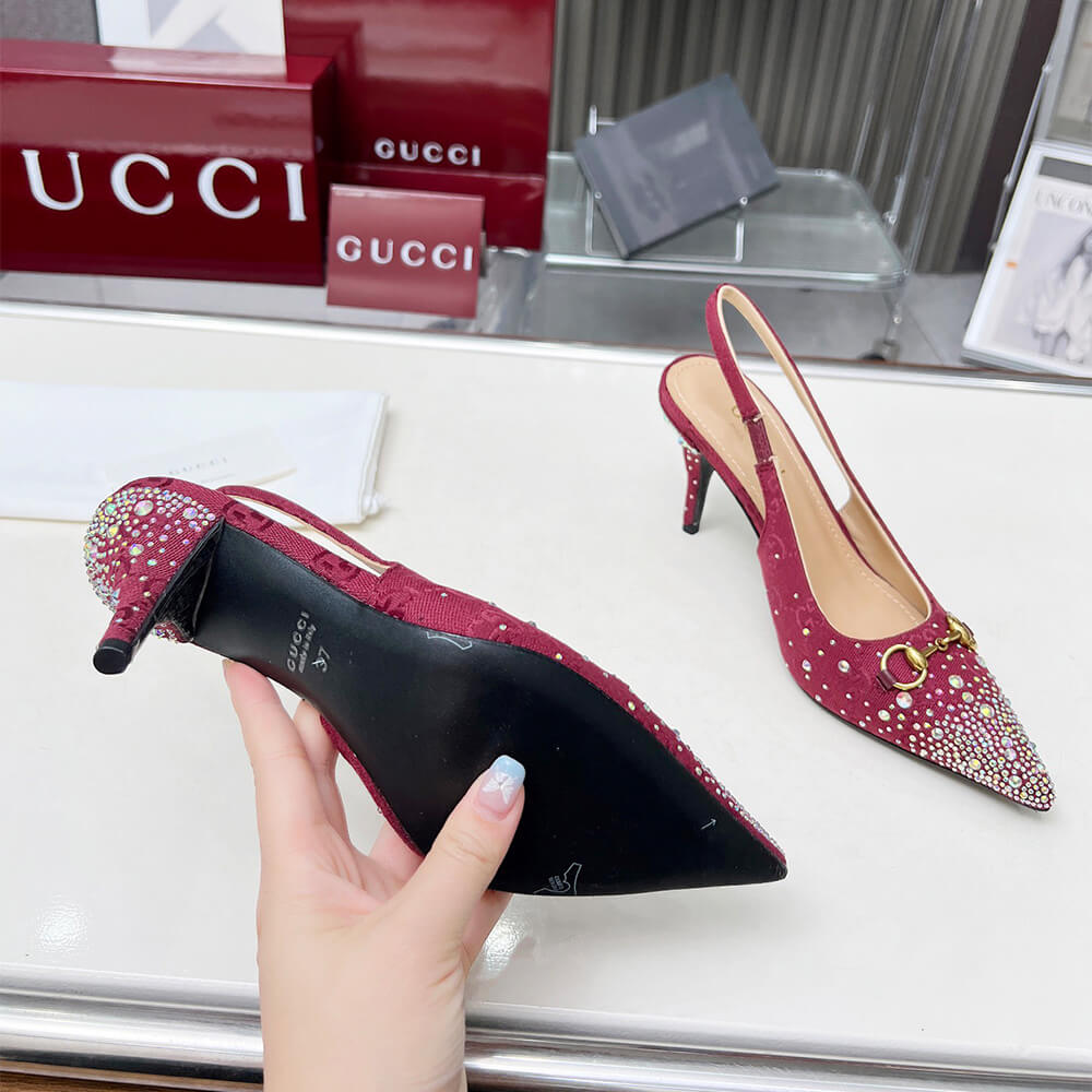 Gucci Women s slingback pump with crystal Horsebit