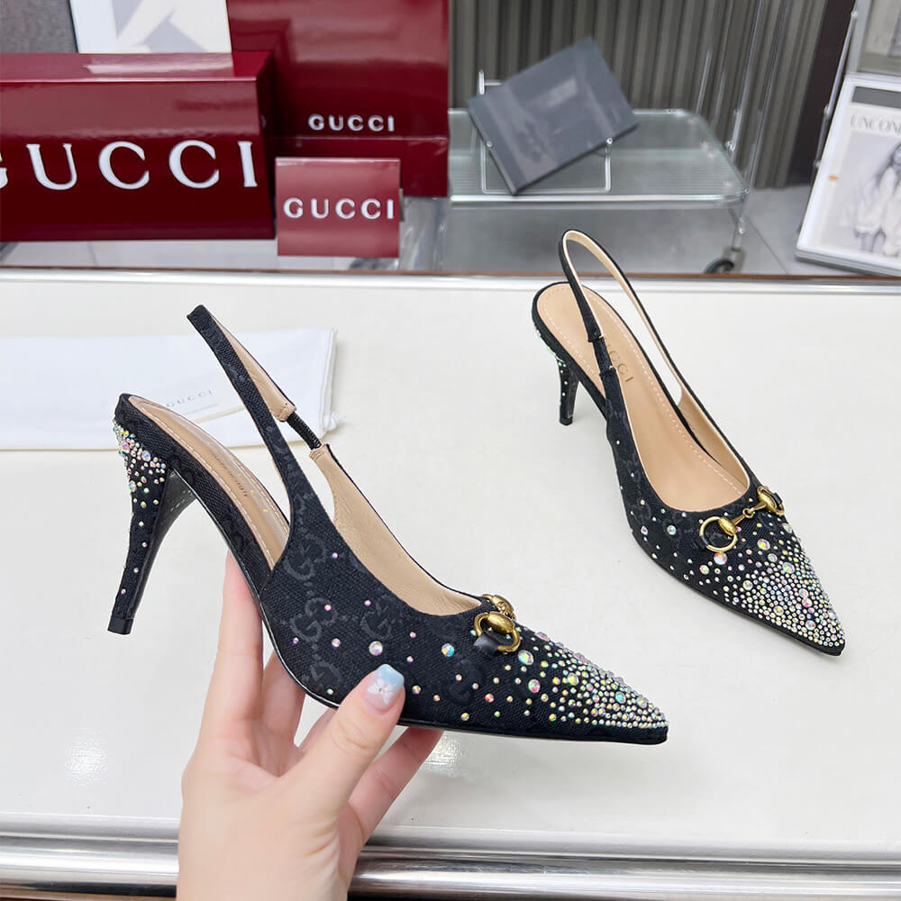 Gucci Women s slingback pump with crystal Horsebit