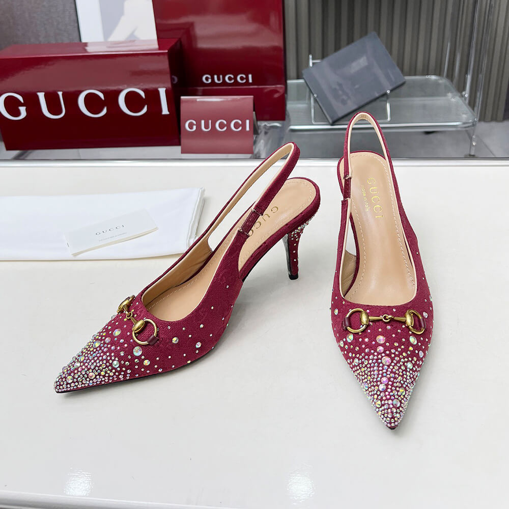 Gucci Women s slingback pump with crystal Horsebit