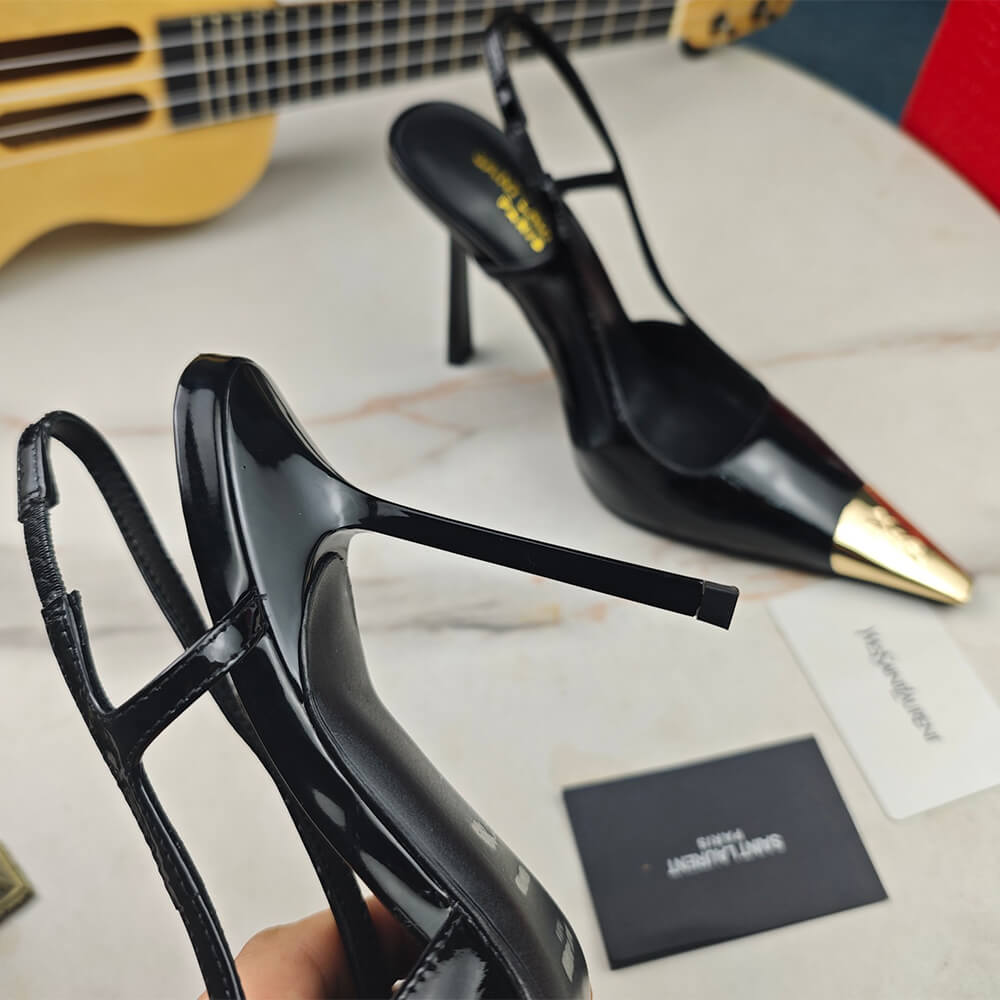 YSL Jeanne Slingback Pumps in Patent Leather