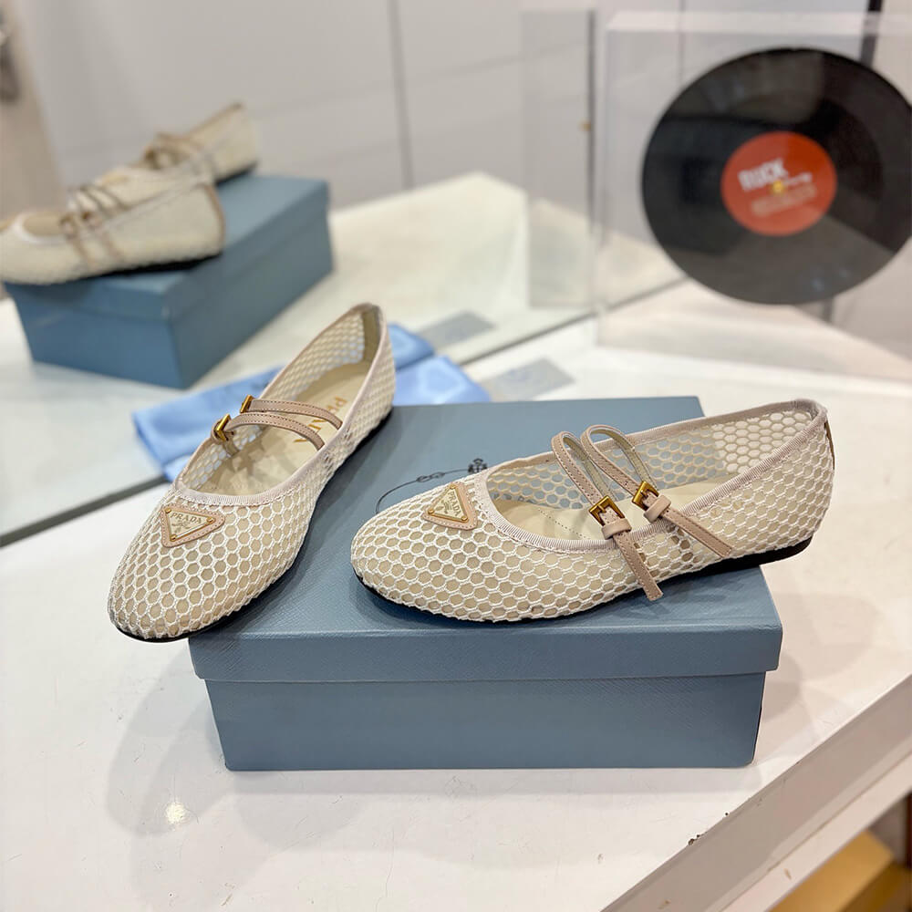 PRADA Mesh fabric ballerinas
