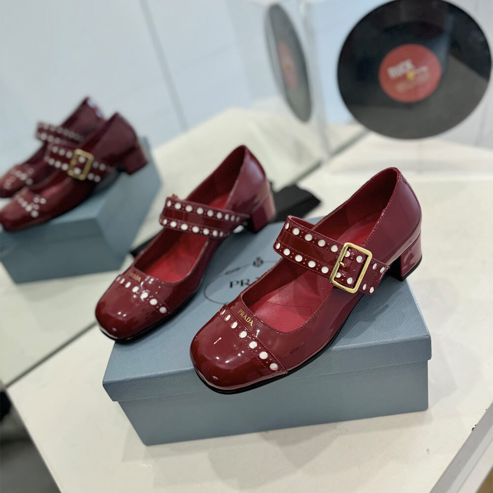 PRADA Patent leather Mary Jane pumps