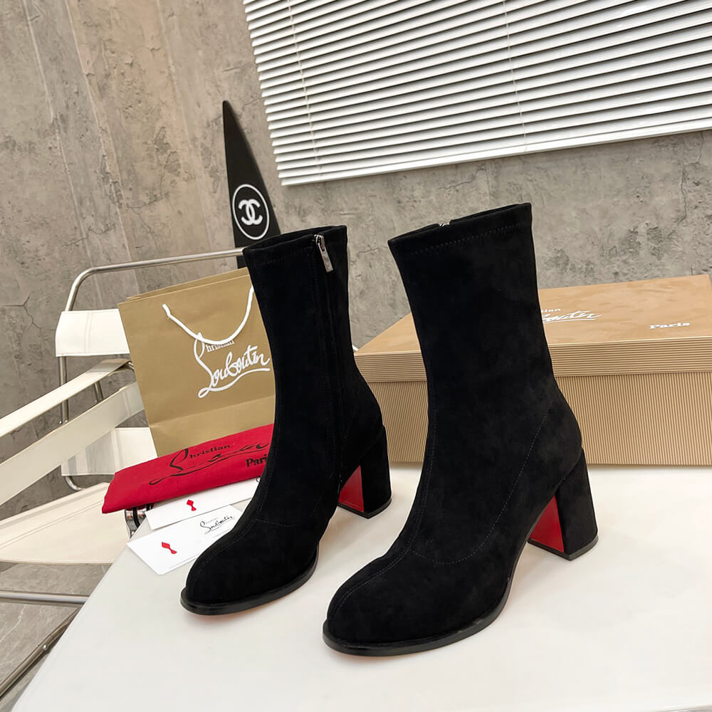 Christian Louboutin Strechadoxa 70 Suede Ankle Boots
