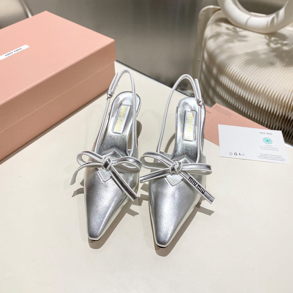 MiuMiu Nappa leather slingback pumps