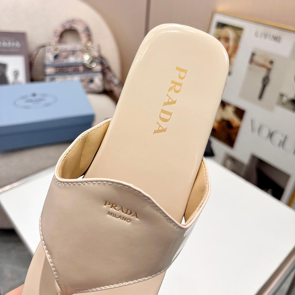 Prada Brushed leather thong sandals