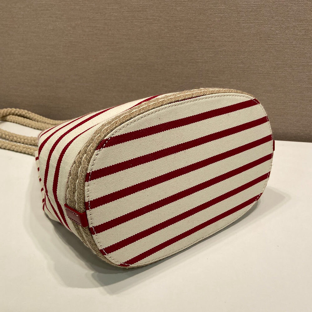 Prada Mariner small striped fabric bucket bag