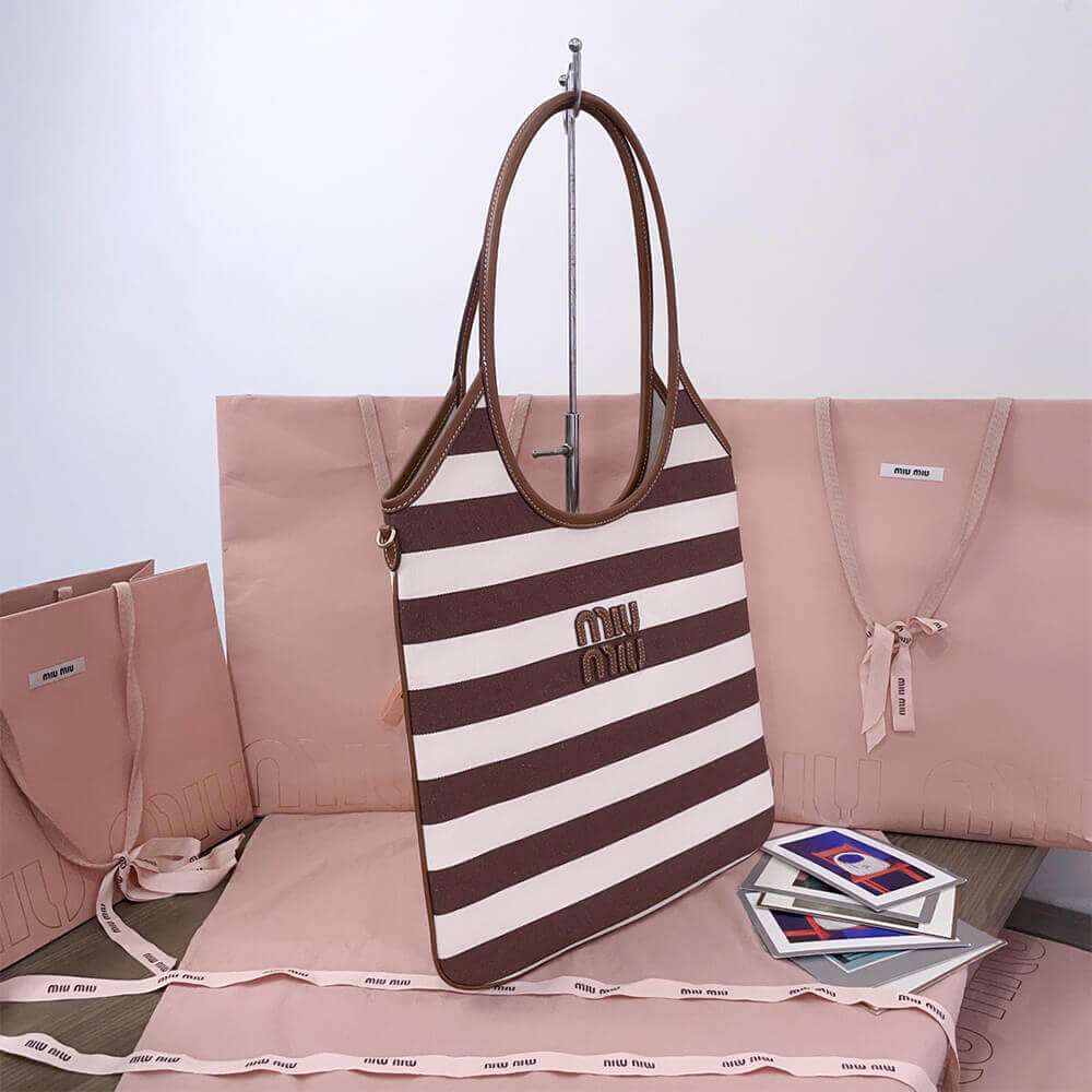 MIUMIU REGULAR IVY canvas and leather bag(HIGH-END GRADE)