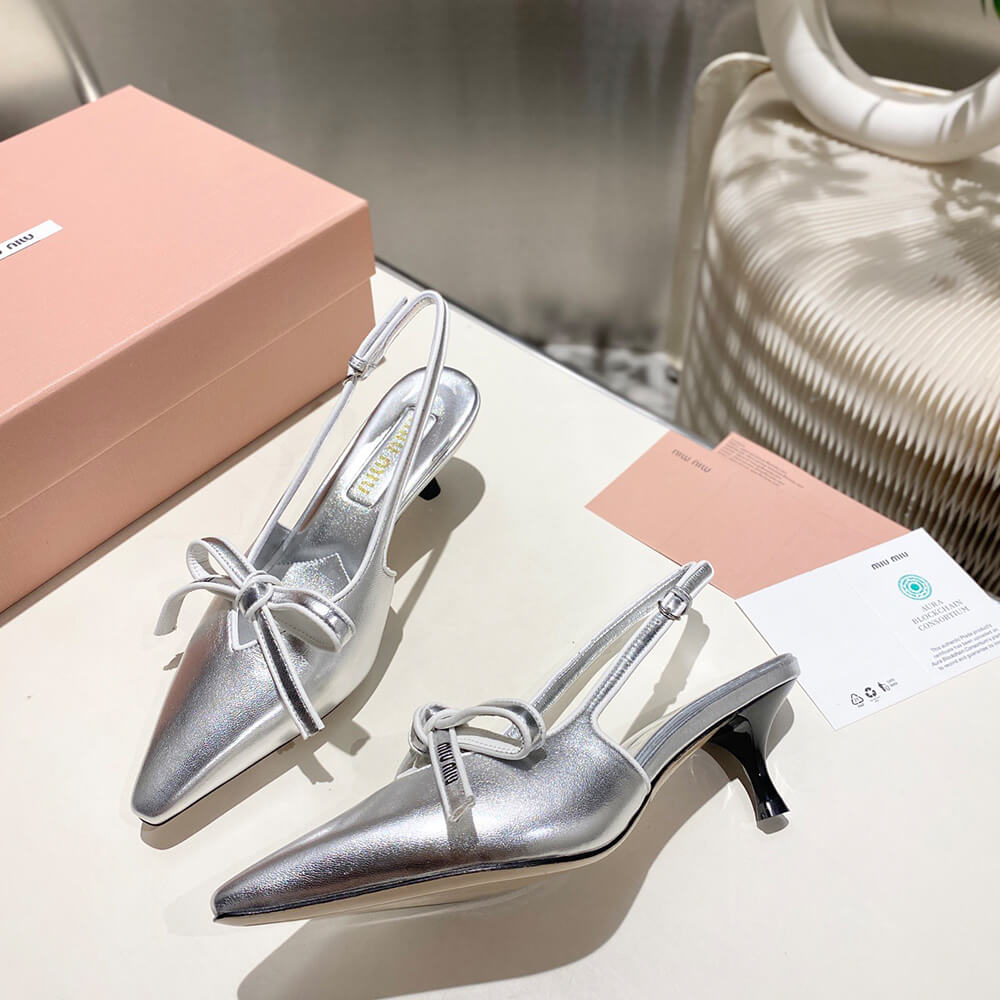 MiuMiu Nappa leather slingback pumps